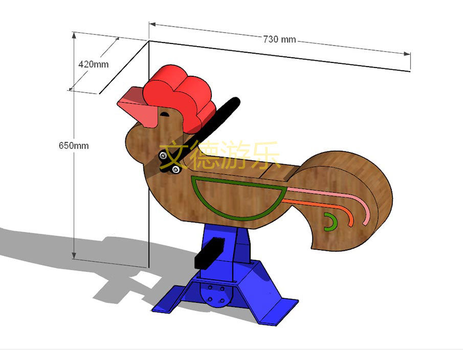 公鸡户外实木摇摇乐
